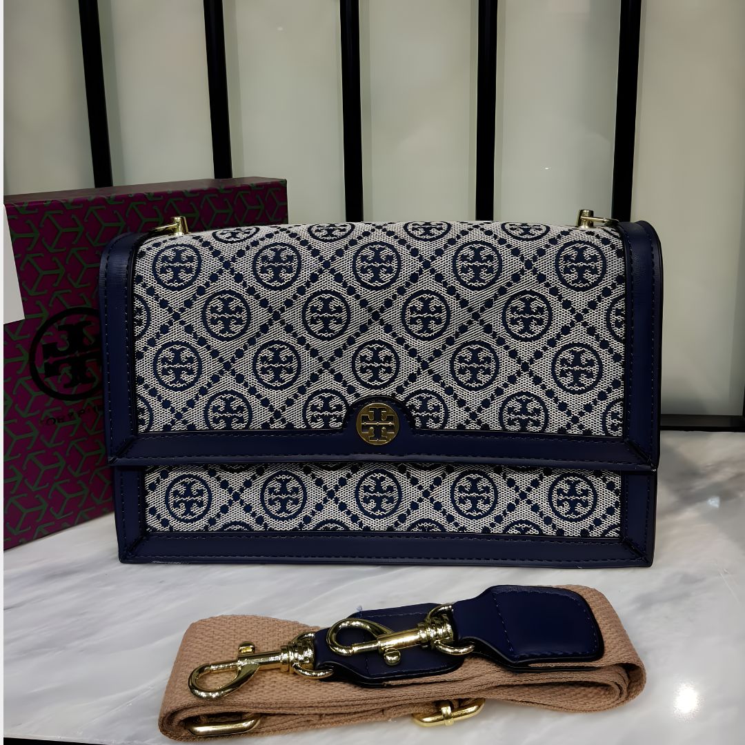 TORY BURCH Monogram Jacquard Mini Cross body Bag