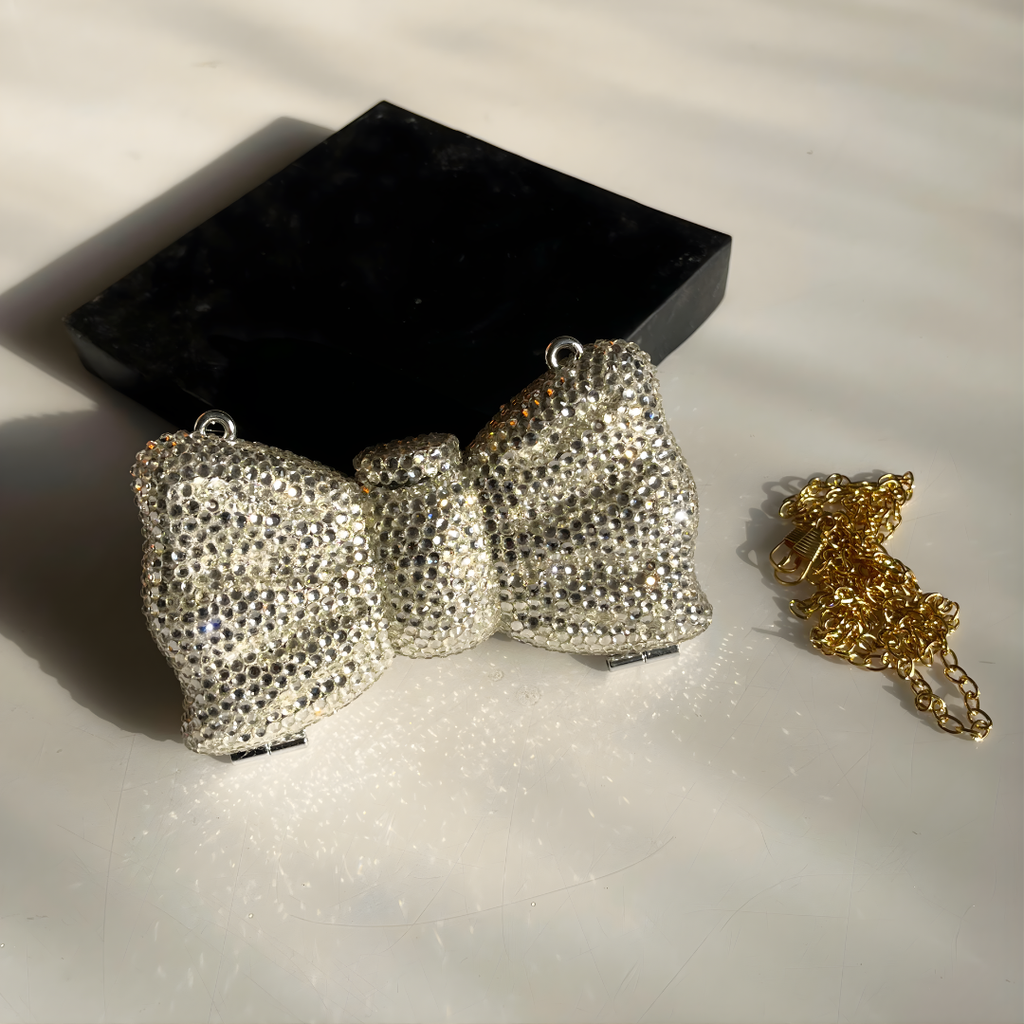 Viral Swarovski Mini Rhinestone Bow Clutch