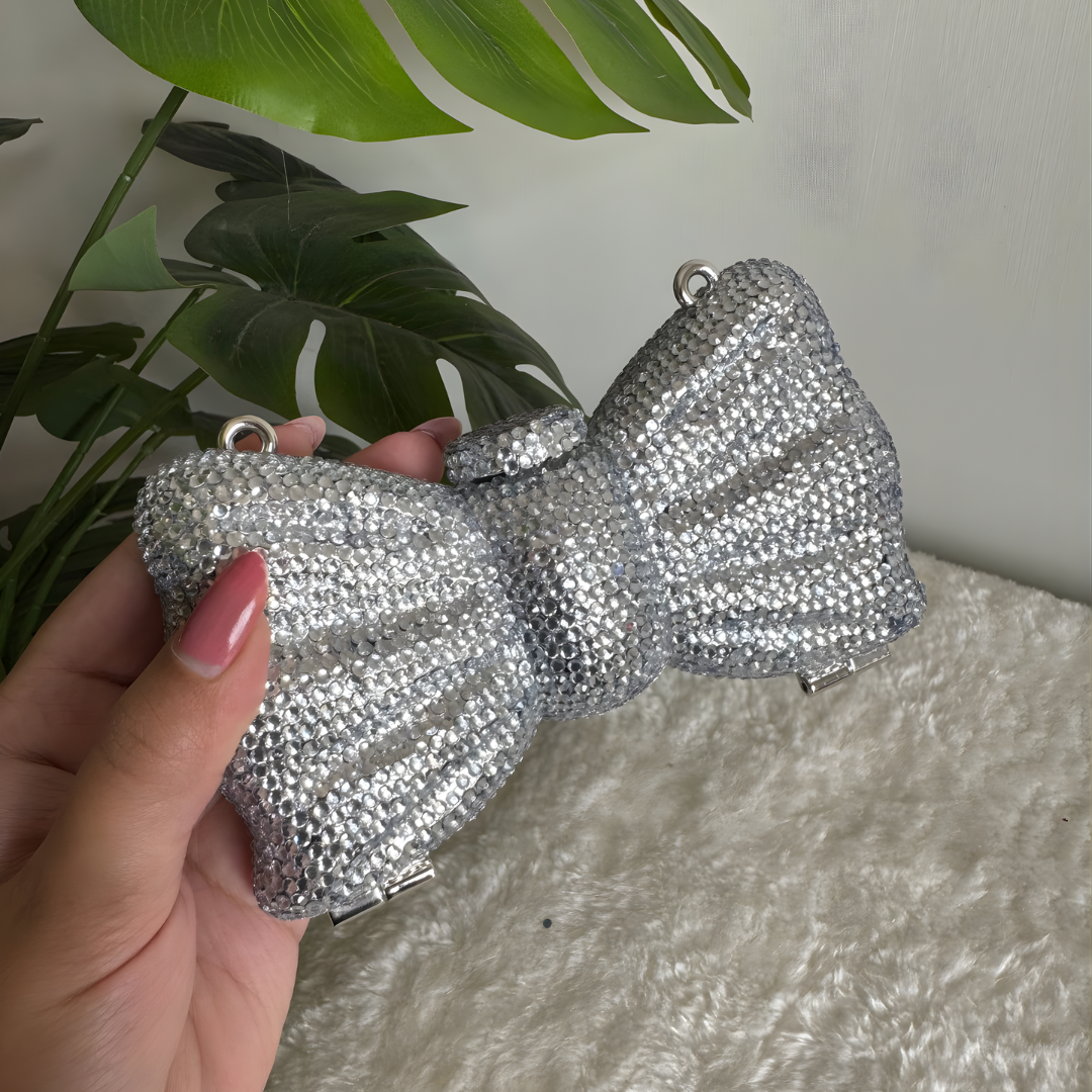 Viral Swarovski Mini Rhinestone Bow Clutch
