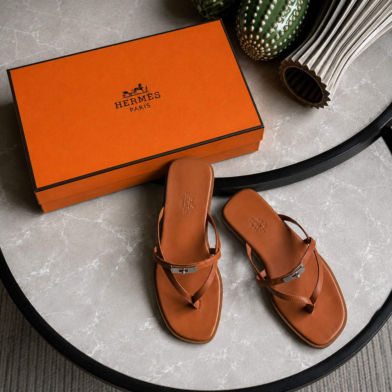 Hermes Miss Sandal in Calfskin