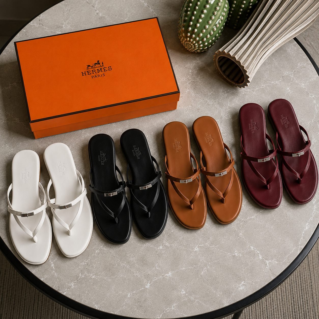 Hermes Miss Sandal in Calfskin