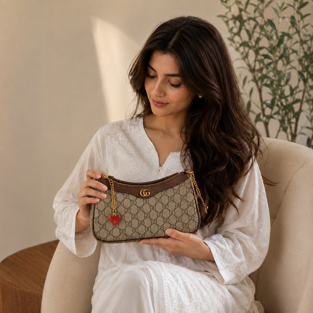 Gucci Ophidia GG Mini Bag with Strawberry Charm