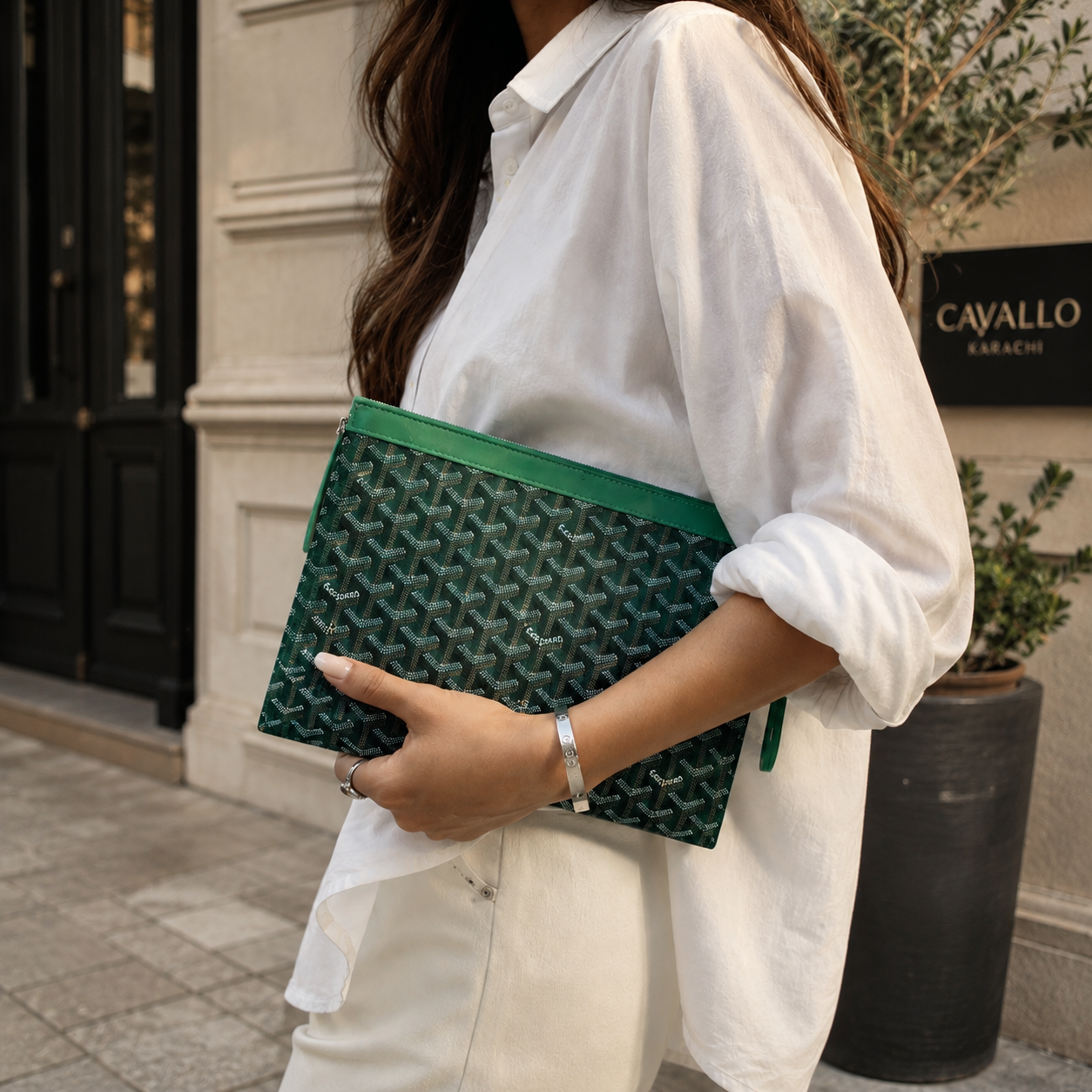 Unisex GoYard Conti Pouch - Green