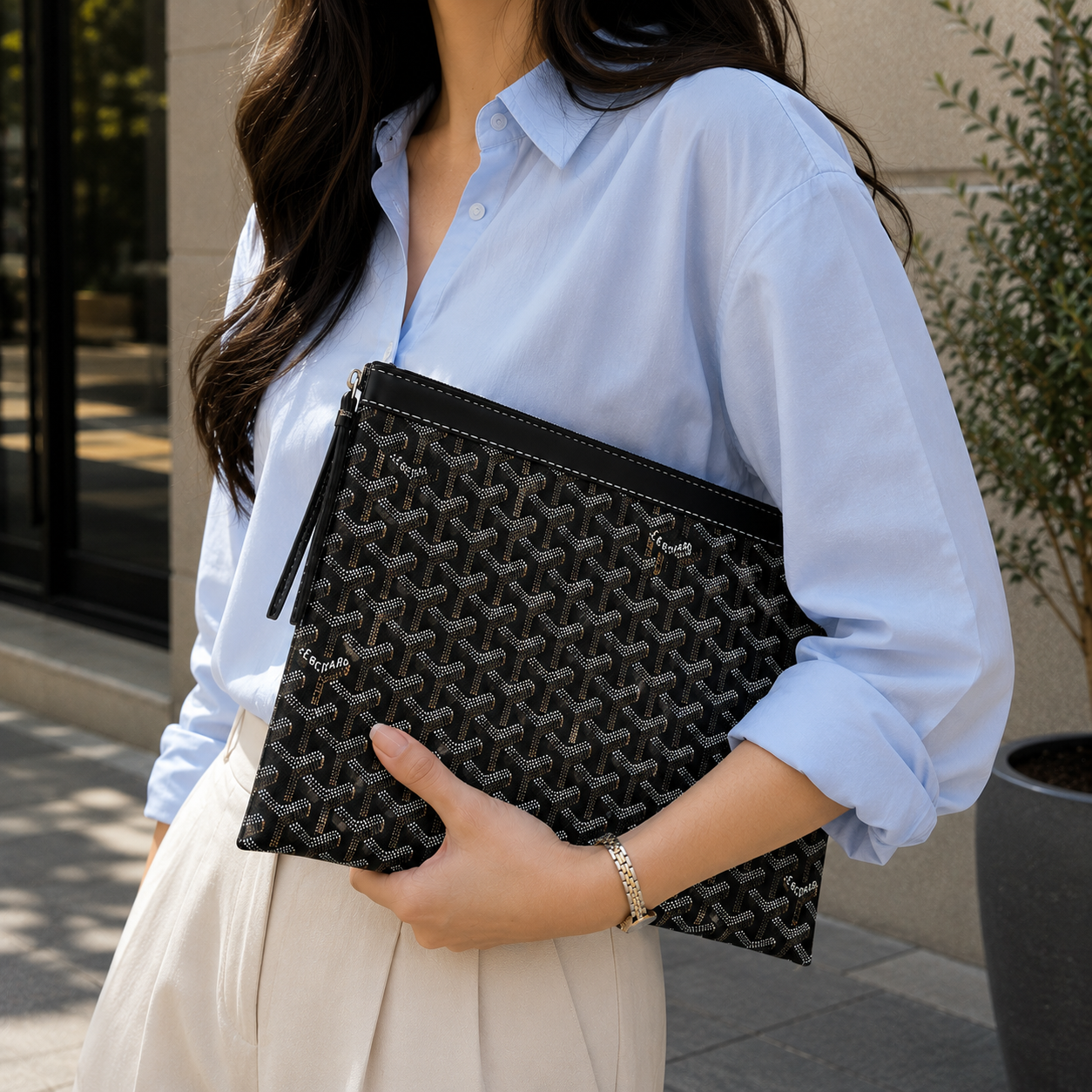 Unisex GoYard Conti Pouch - Black