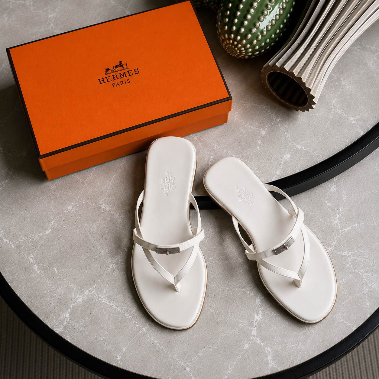 Hermes Miss Sandal in Calfskin