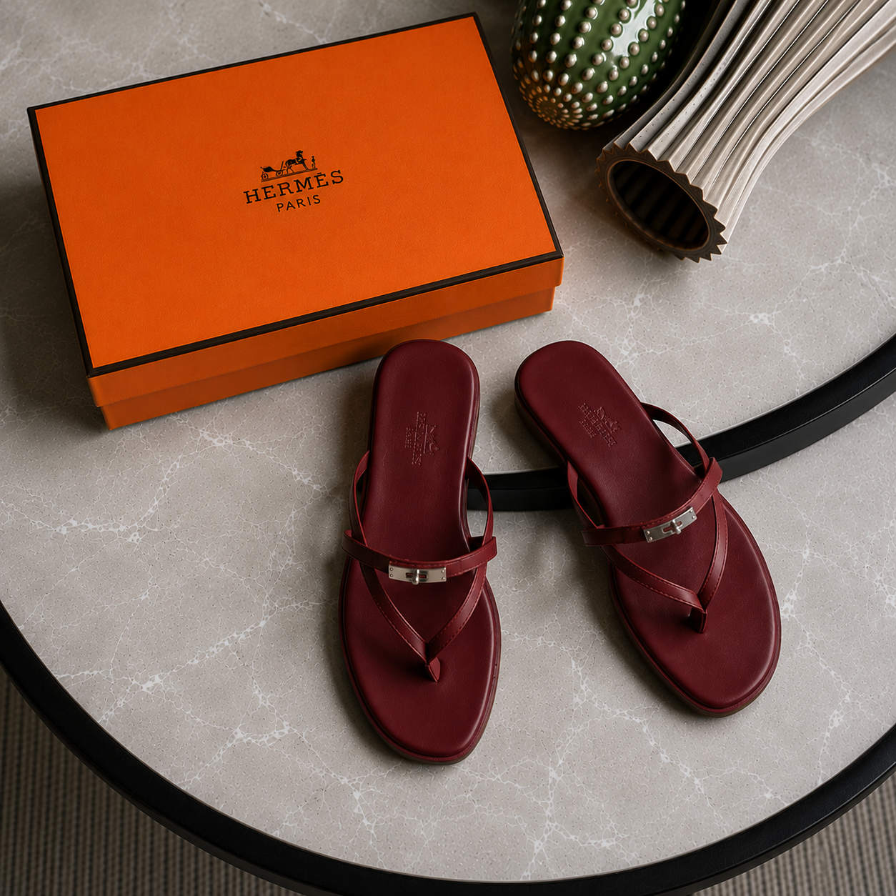 Hermes Miss Sandal in Calfskin