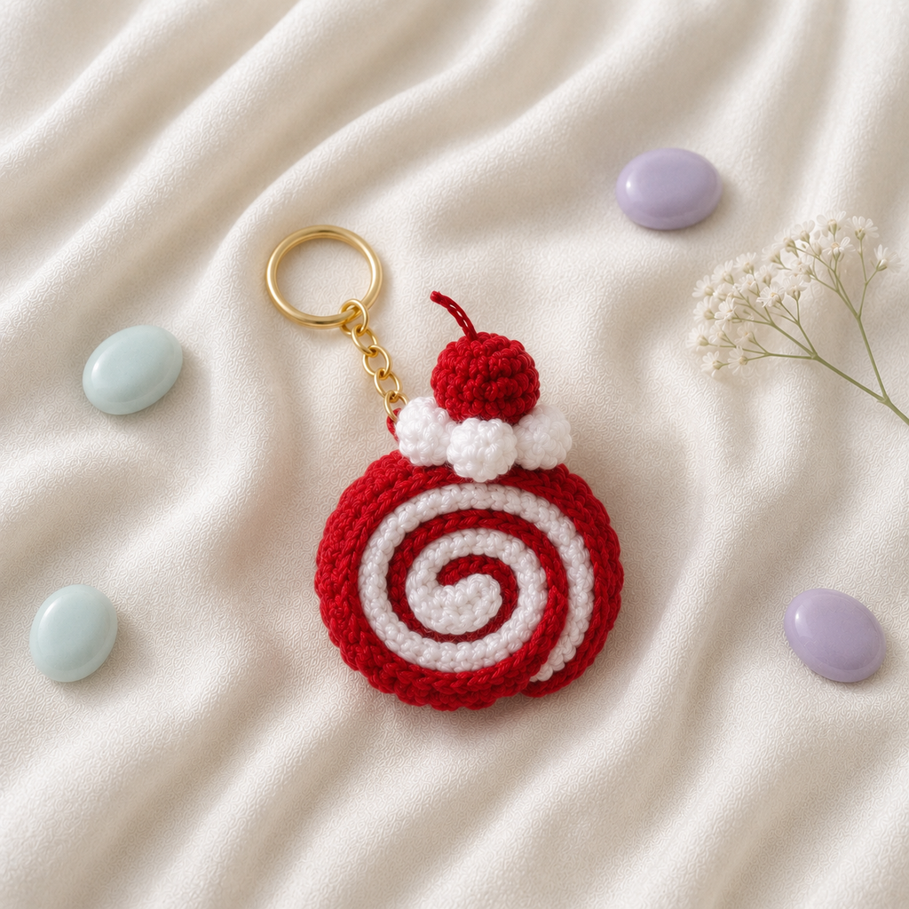 Cinnamon Roll Crochet Keychain - 100% Advance Payment