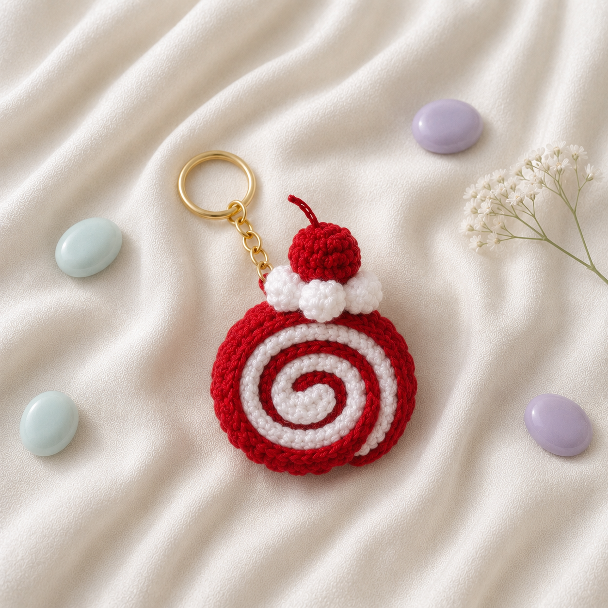 Cinnamon Roll Crochet Keychain - 100% Advance Payment