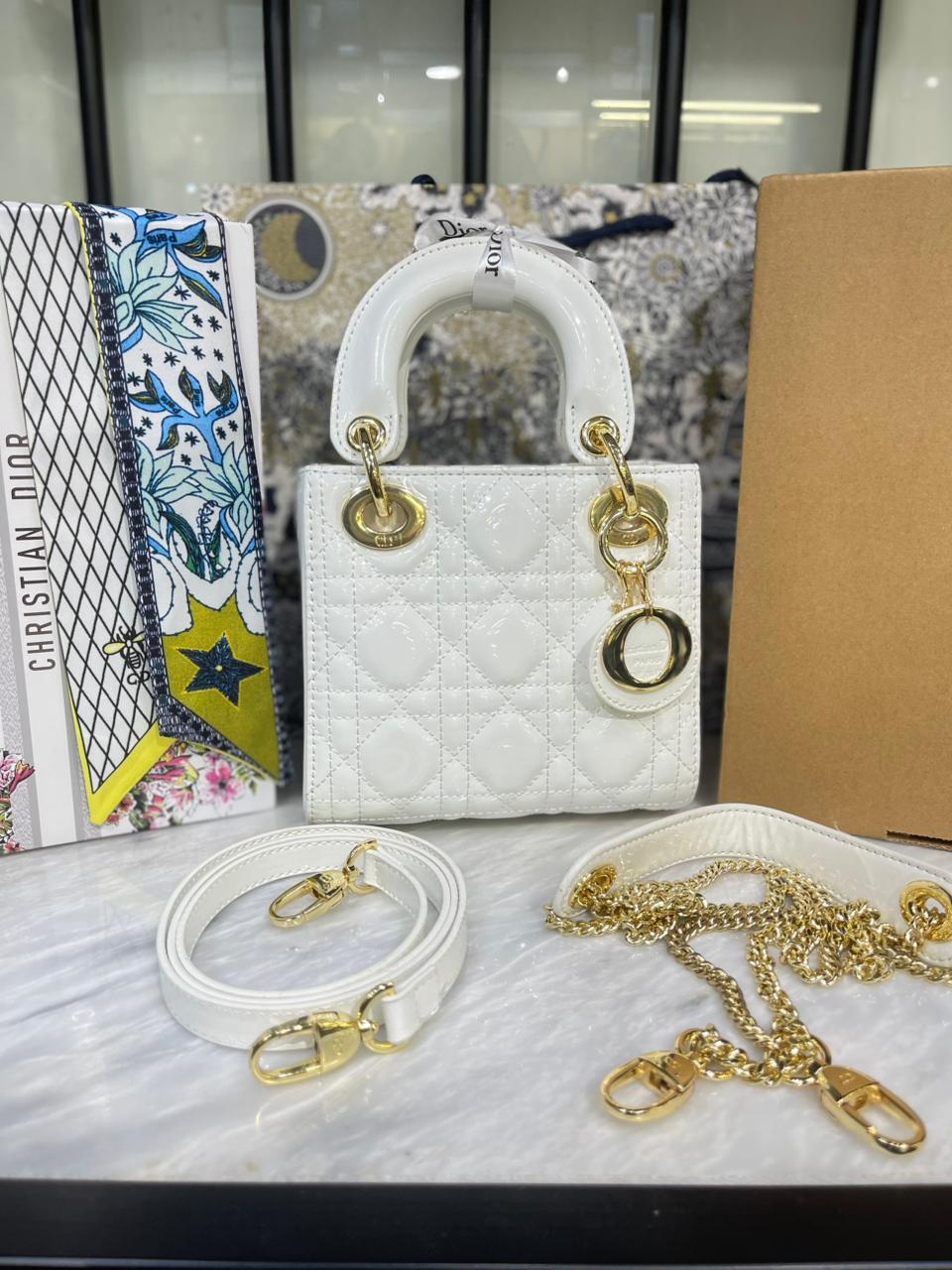 Christian Dior Lady Mini Handbag with Scraf - Master Plus Series - Box Packaging