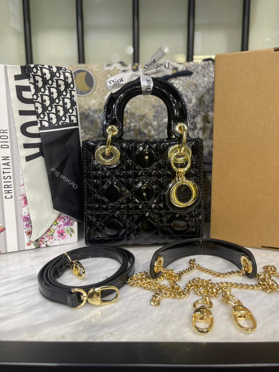 Christian Dior Lady Mini Handbag with Scraf - Master Plus Series - Box Packaging