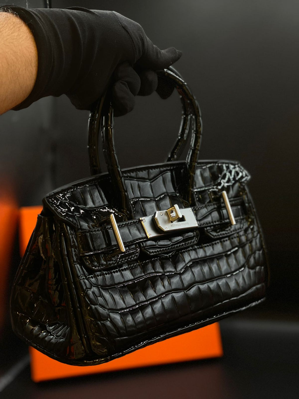 Hermes Crocodile Handbag - Black
