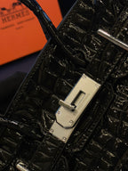 Hermes Crocodile Handbag - Black