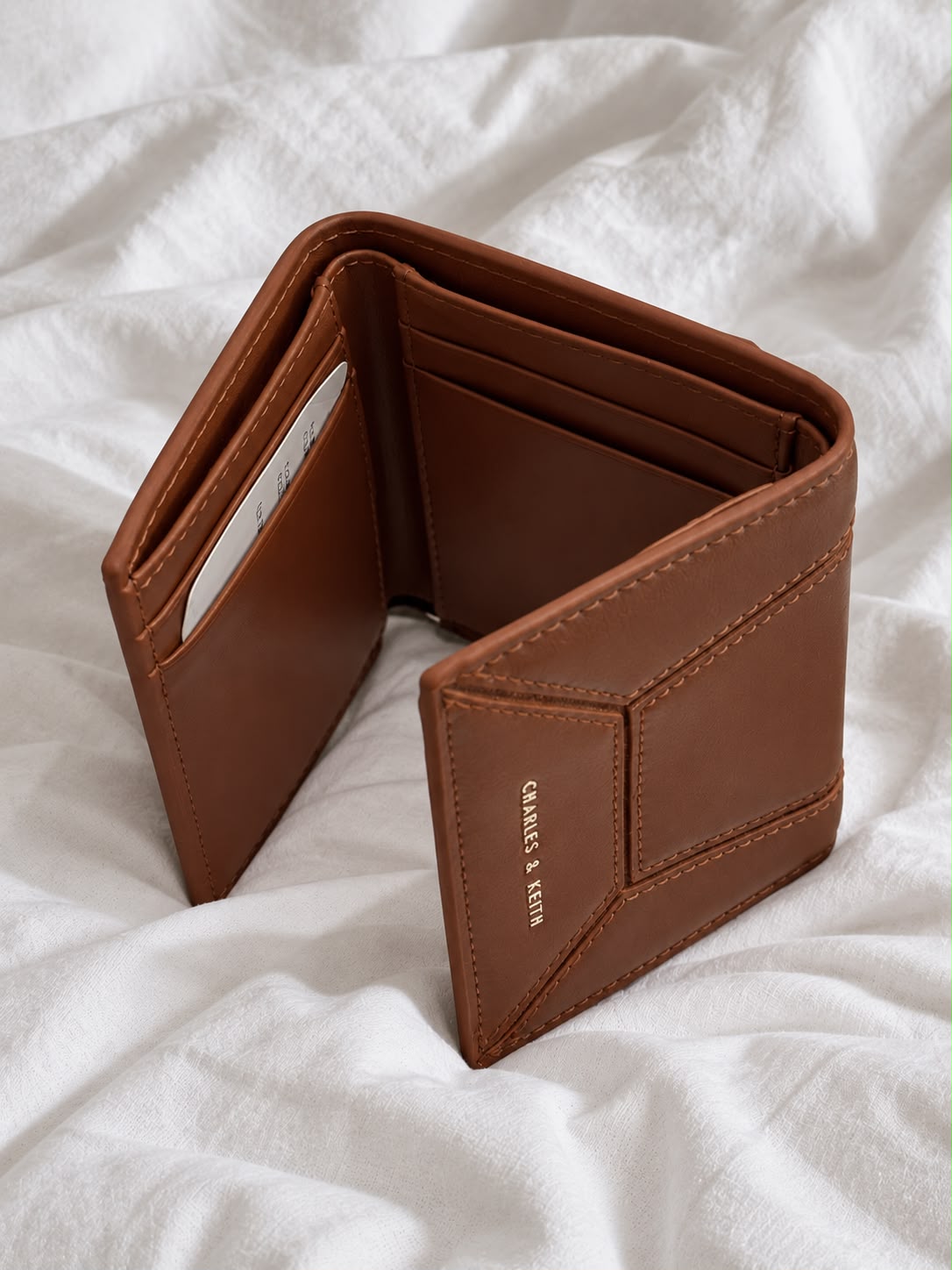 Charles & Keith Unisex Wallets and Card Holders (Brown)