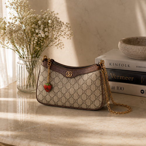 Gucci Ophidia GG Mini Bag with Strawberry Charm