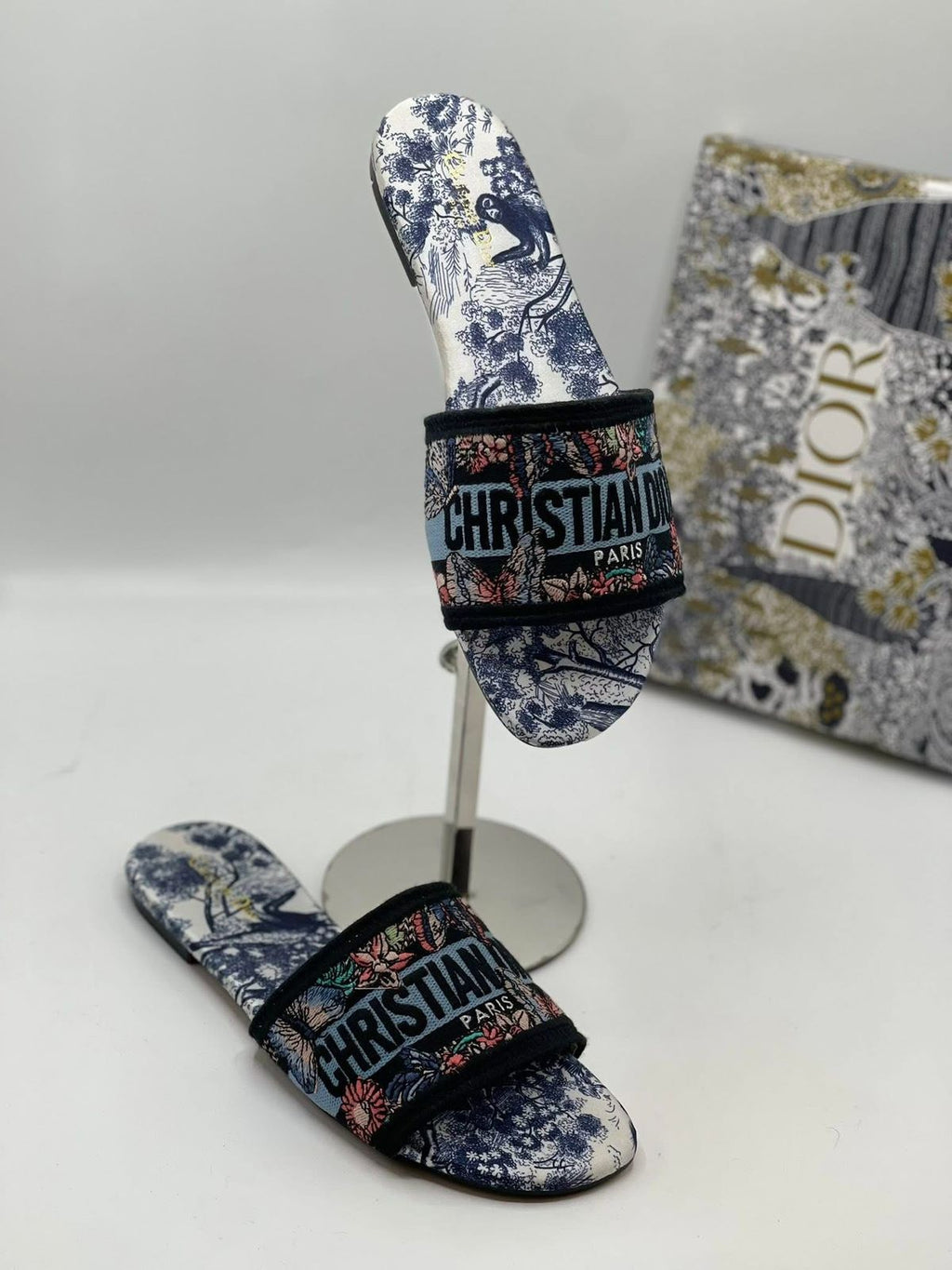 Christian Dior Canvas Slide - Blue