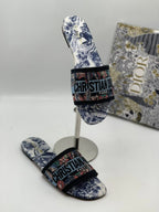 Christian Dior Canvas Slide - Blue