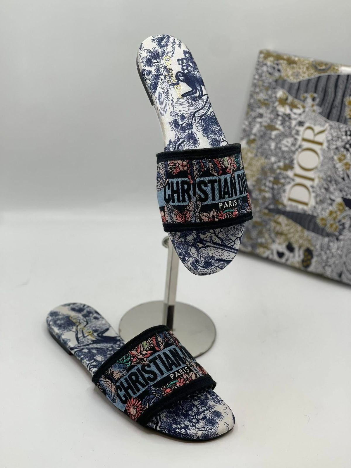 Christian Dior Canvas Slide - Blue