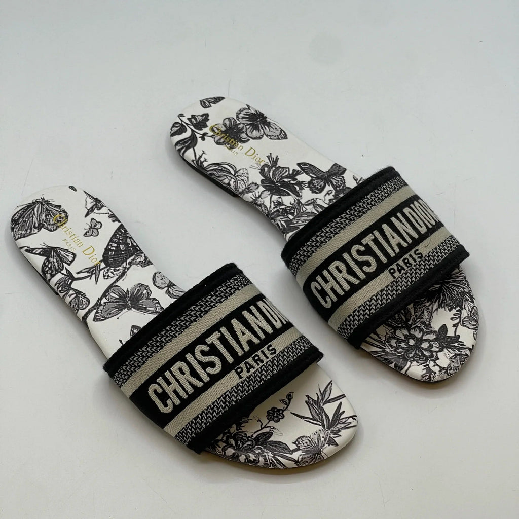 Christian Dior Canvas Slide - Black