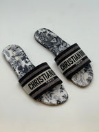 Christian Dior Canvas Slide - Black & White