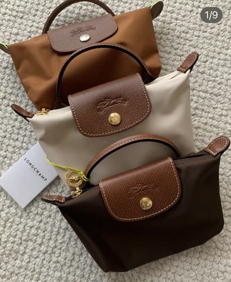 Long Champ Le Pliage Pouch With Handle Cross Body / Snatchel