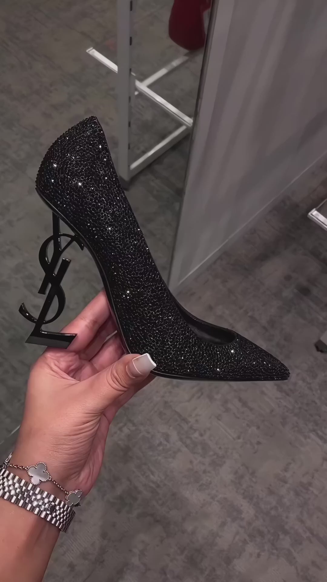 Saint Lauren Opyum Glitter Pumps