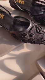 Zara Embroidery Net Flat Pump